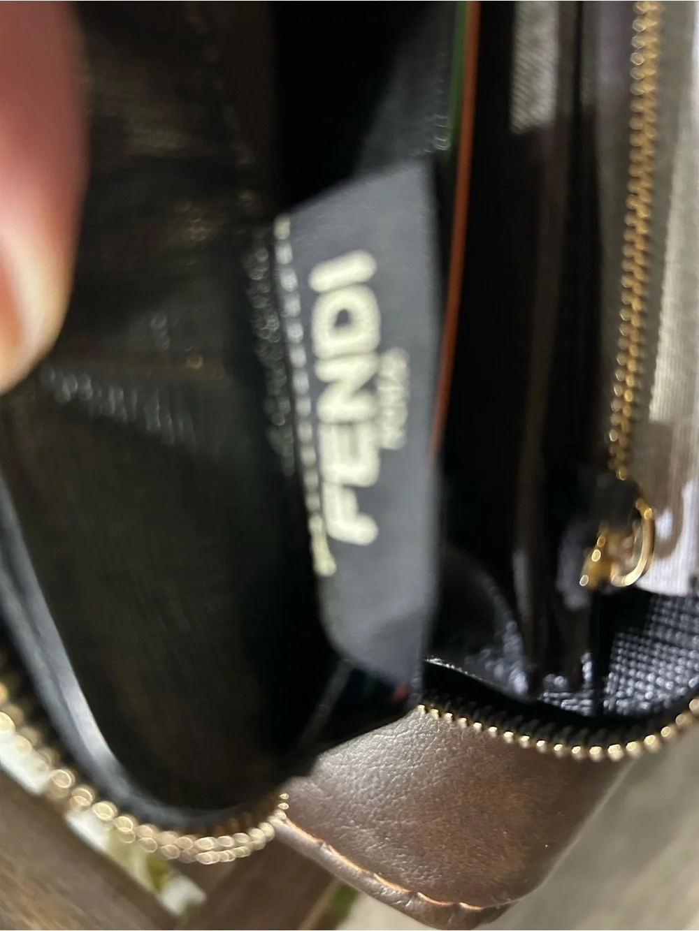 Fendi Black Continental Zip Around Wallet